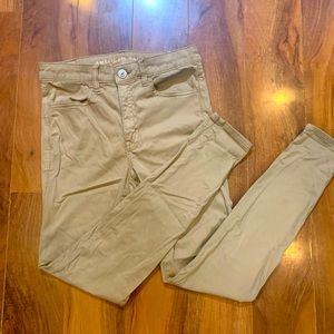 AMERICAN EAGLE Khaki stretch straight leg pants